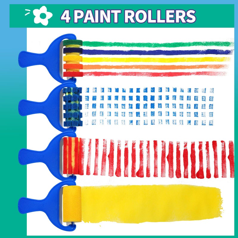 YGDZ Paint Sponges for Kids, 39pcs Early Learning Toddlers Sponge Paint Brushes Stamps Foam Art Craft Drawing Tools - Image 3